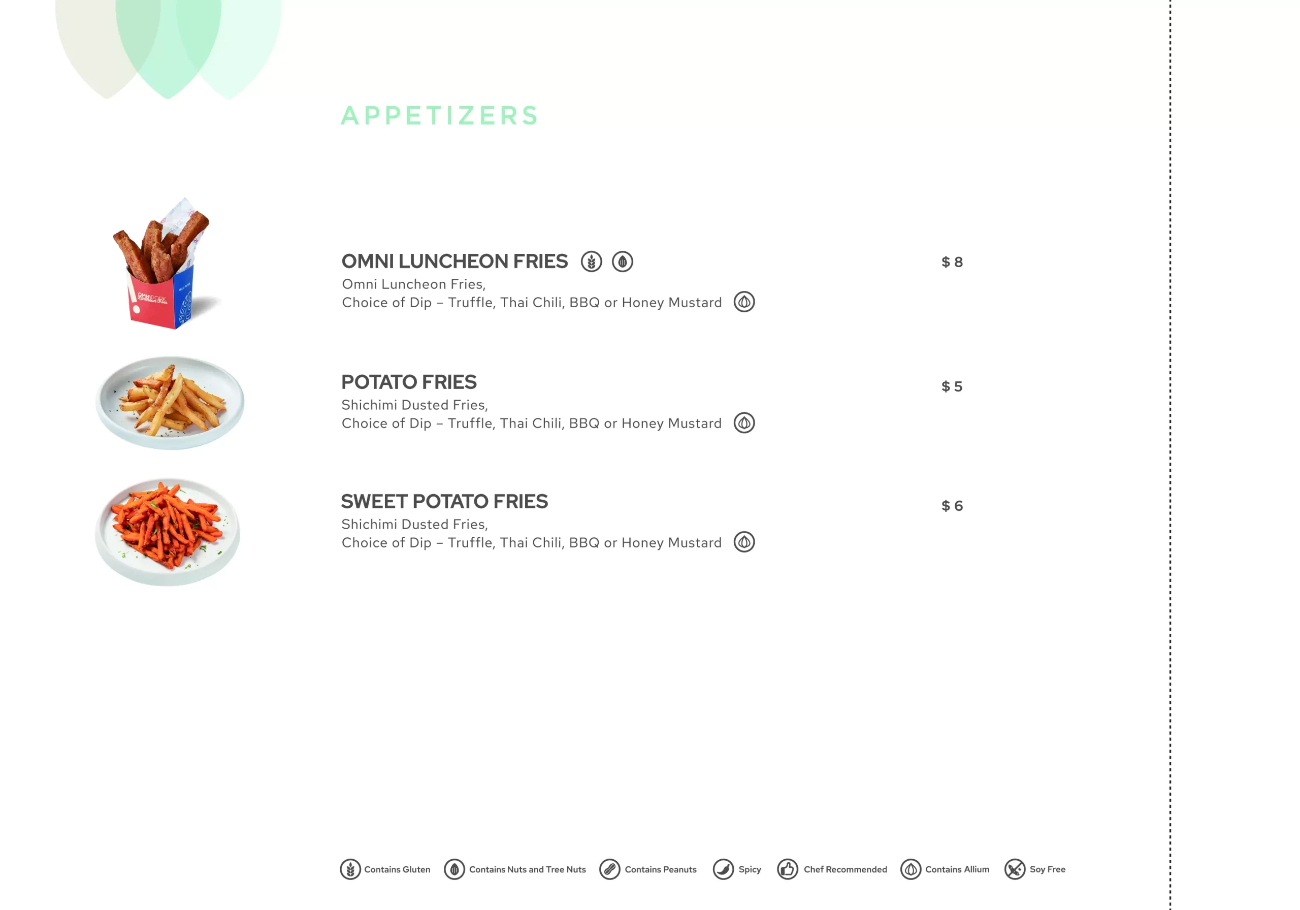 appetizers menu