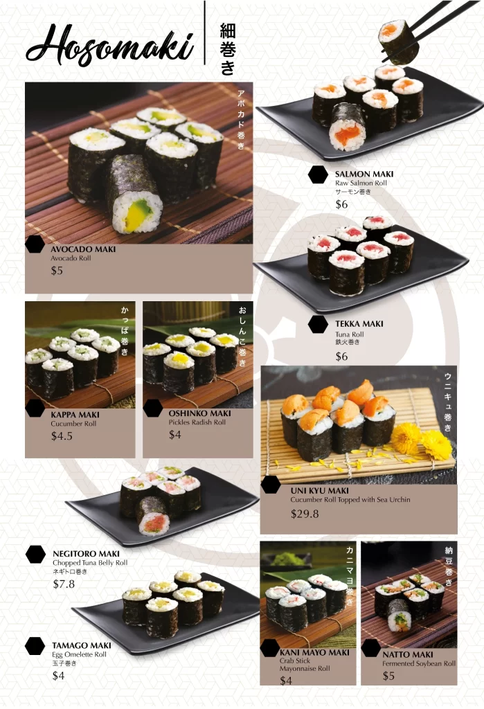 edo ichi fish rolls menu