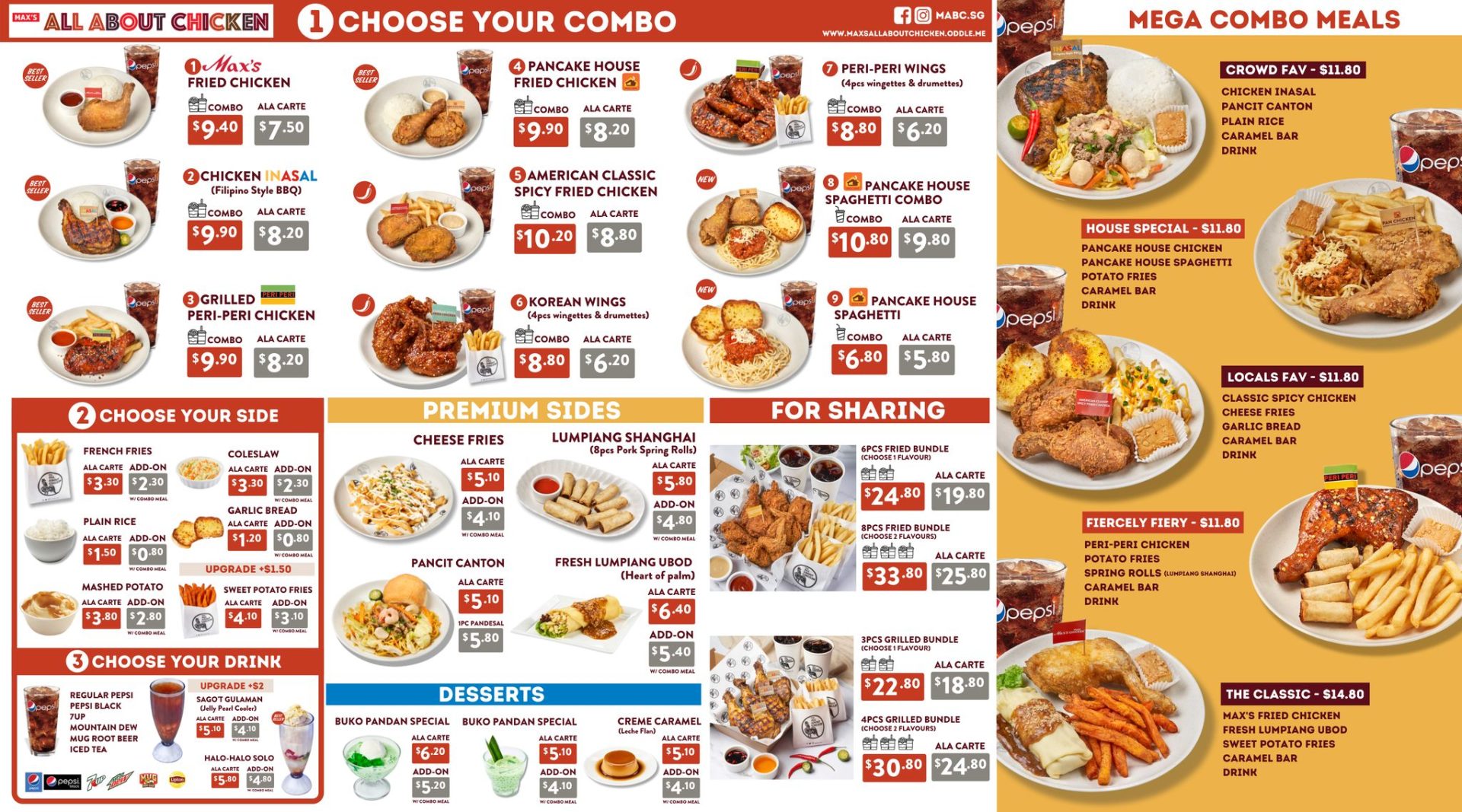 Max’s All About Chicken Singapore menu