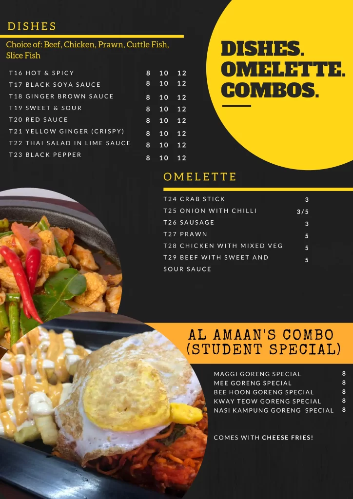 dishes omelette combos 