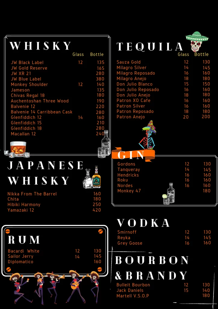 Los Amigos Singapore whisky menu