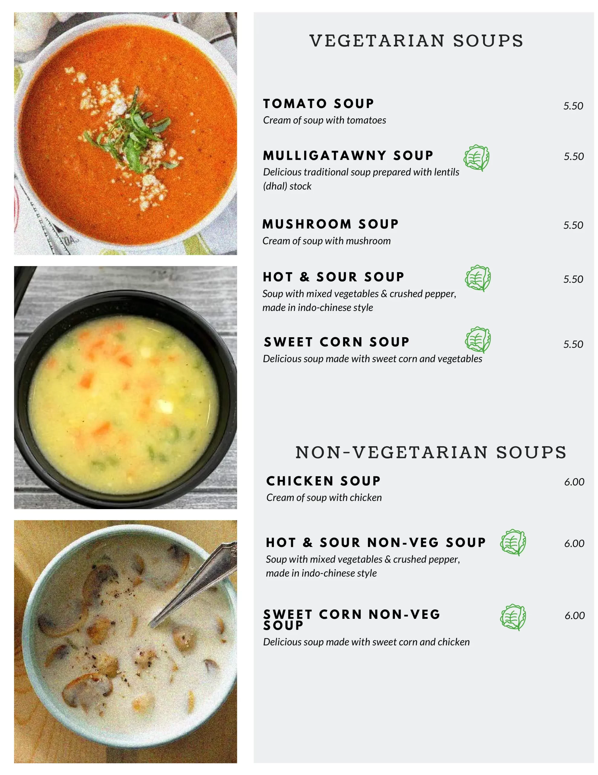 Phoenix Indian Restaurant Vegetarian Soup & non-vegetarian Menu Singapore 2022