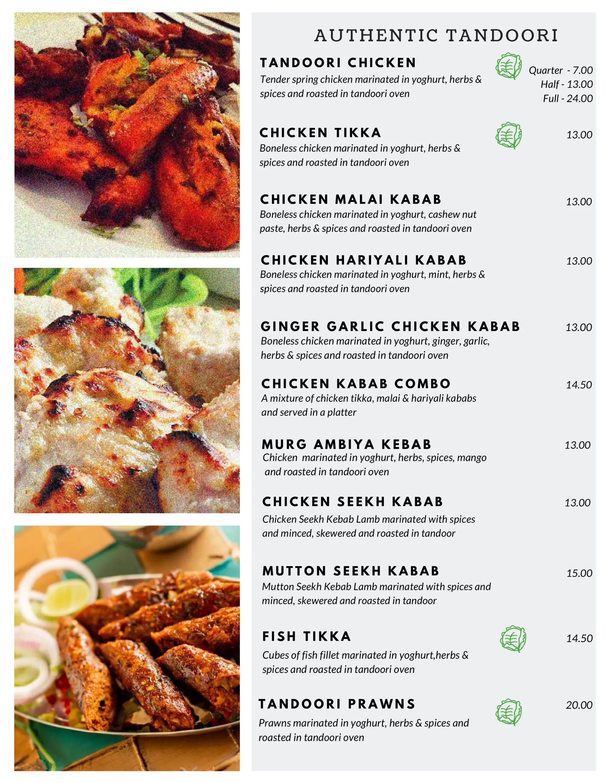 Phoenix Indian Restaurant with tandoori chicken Menu Singapore 2022