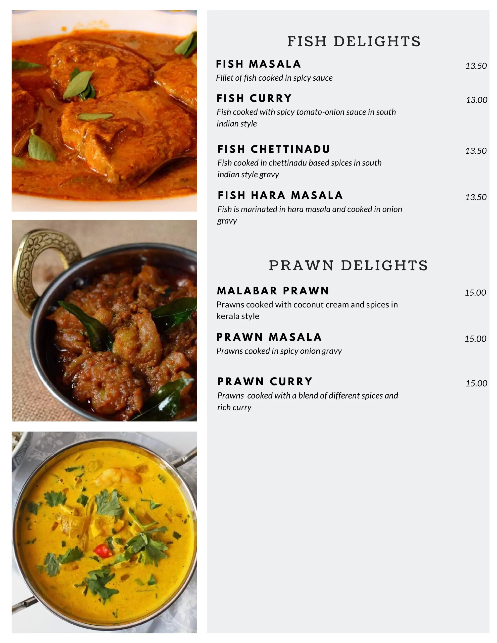 Phoenix Indian Restaurant with Fish and prawn Menu Singapore 2022