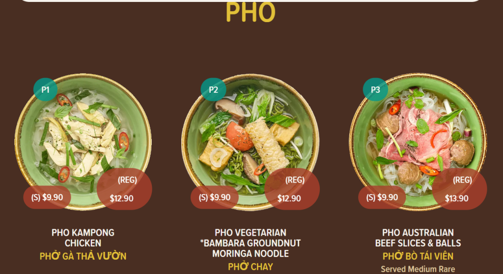 Namnam pho menu