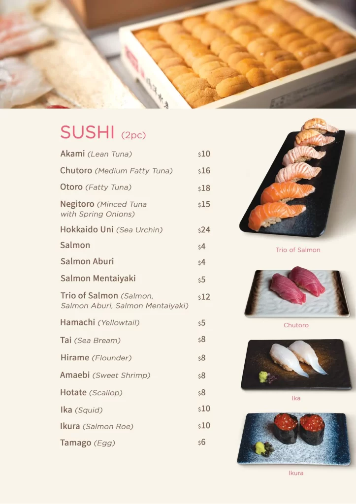 Nozomi Sushi Menu