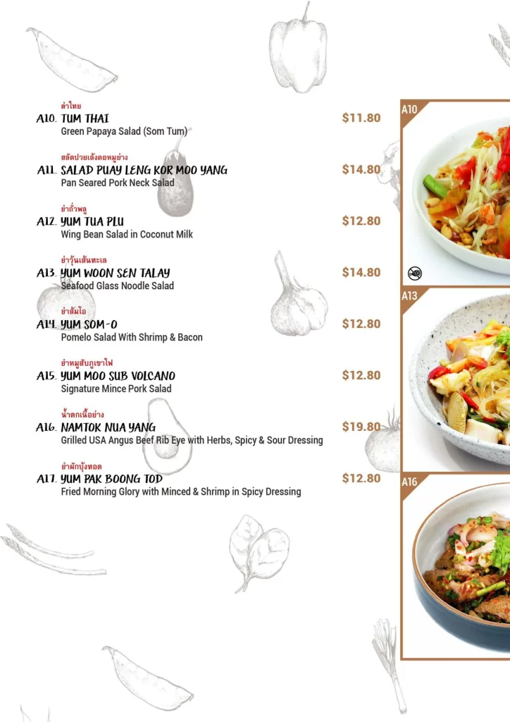 baan ying salad menu