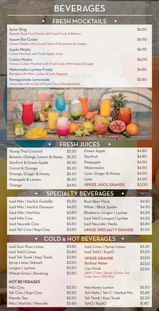spize beverages menu