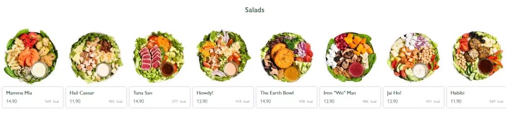 Saladstop Menu Salads