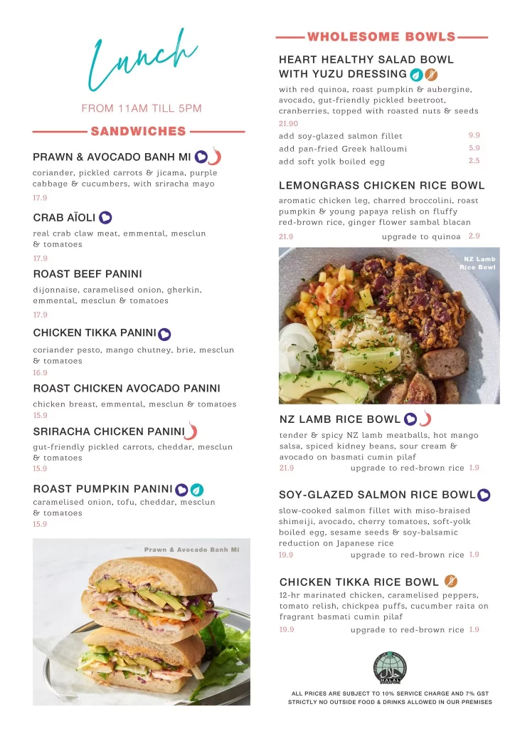 All Things Delicious Lunch Menu