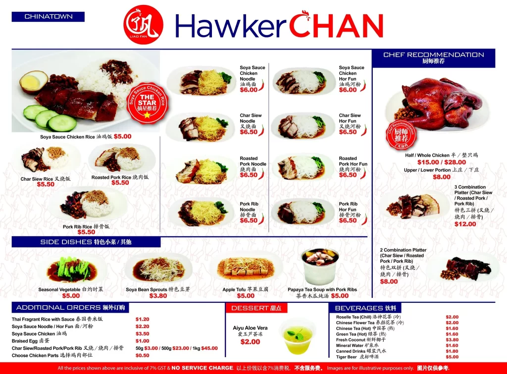 Hawker Chan Menu