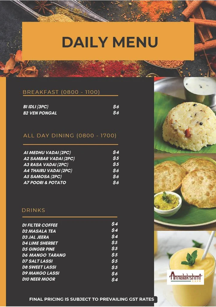 analakshmi daily menu