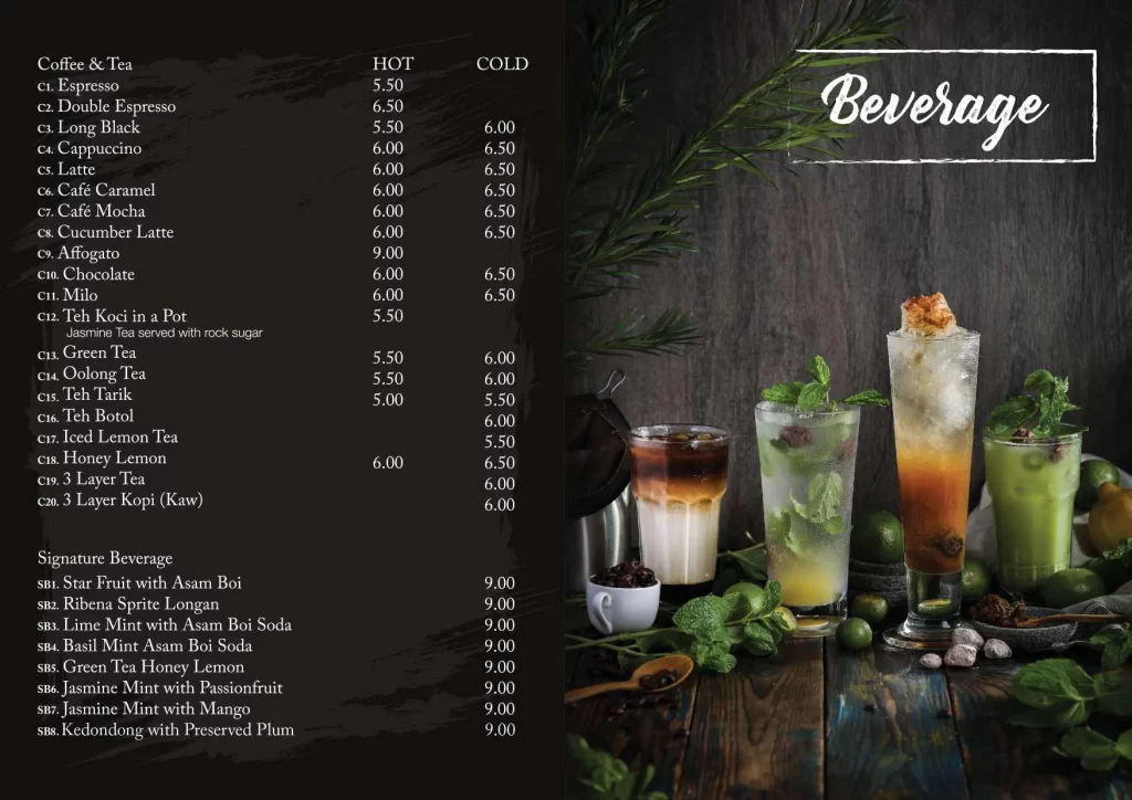 beverages menu