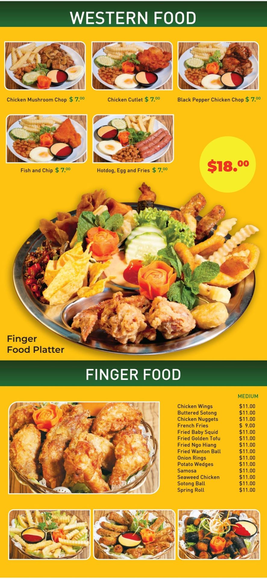 western food menu