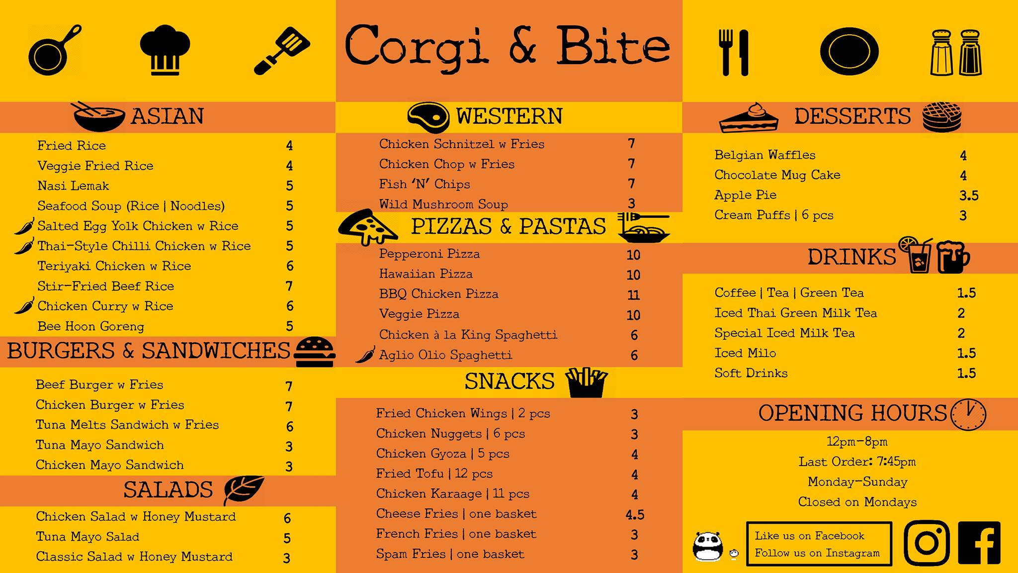 Corgi & Bite Menu