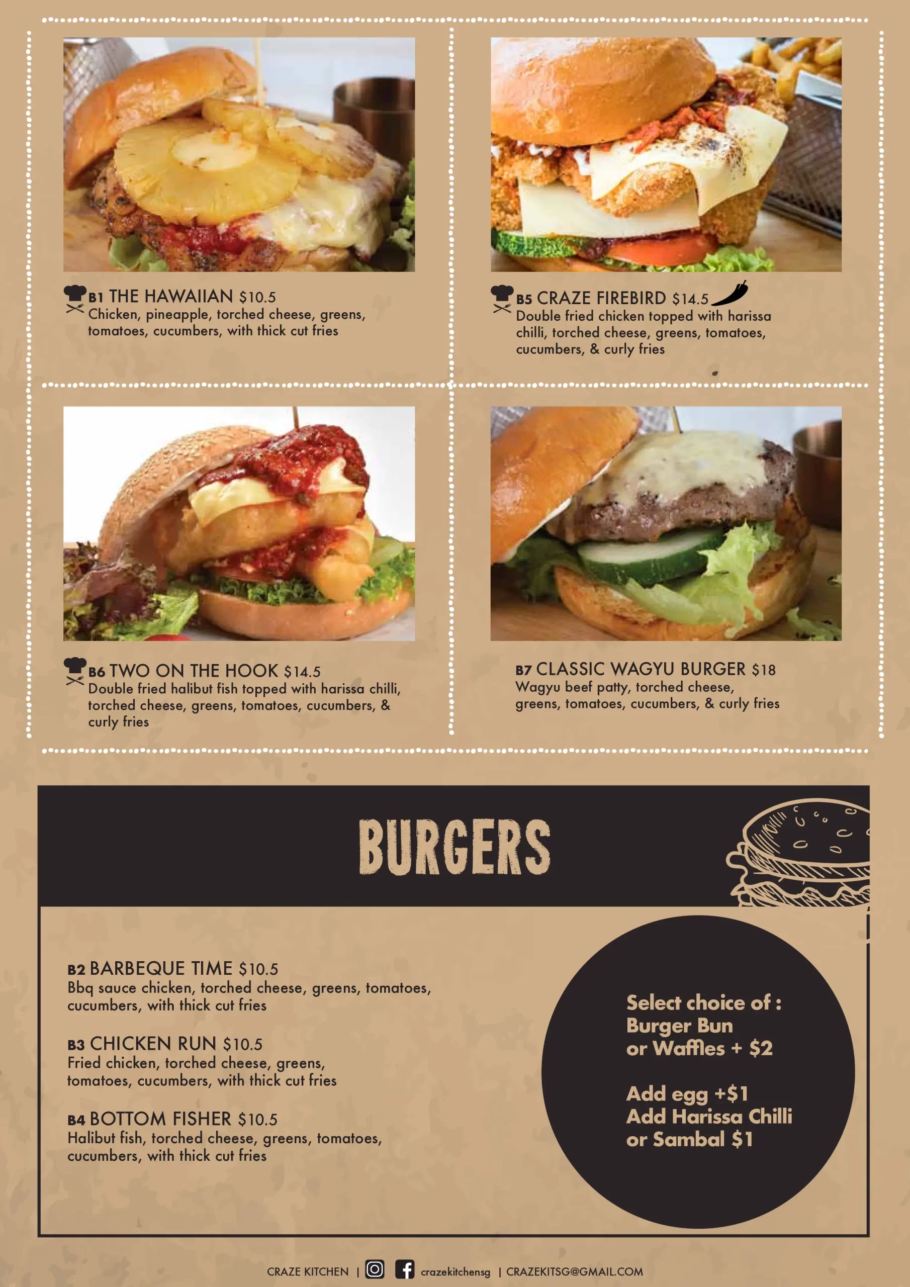 Craze Kitchen burgers