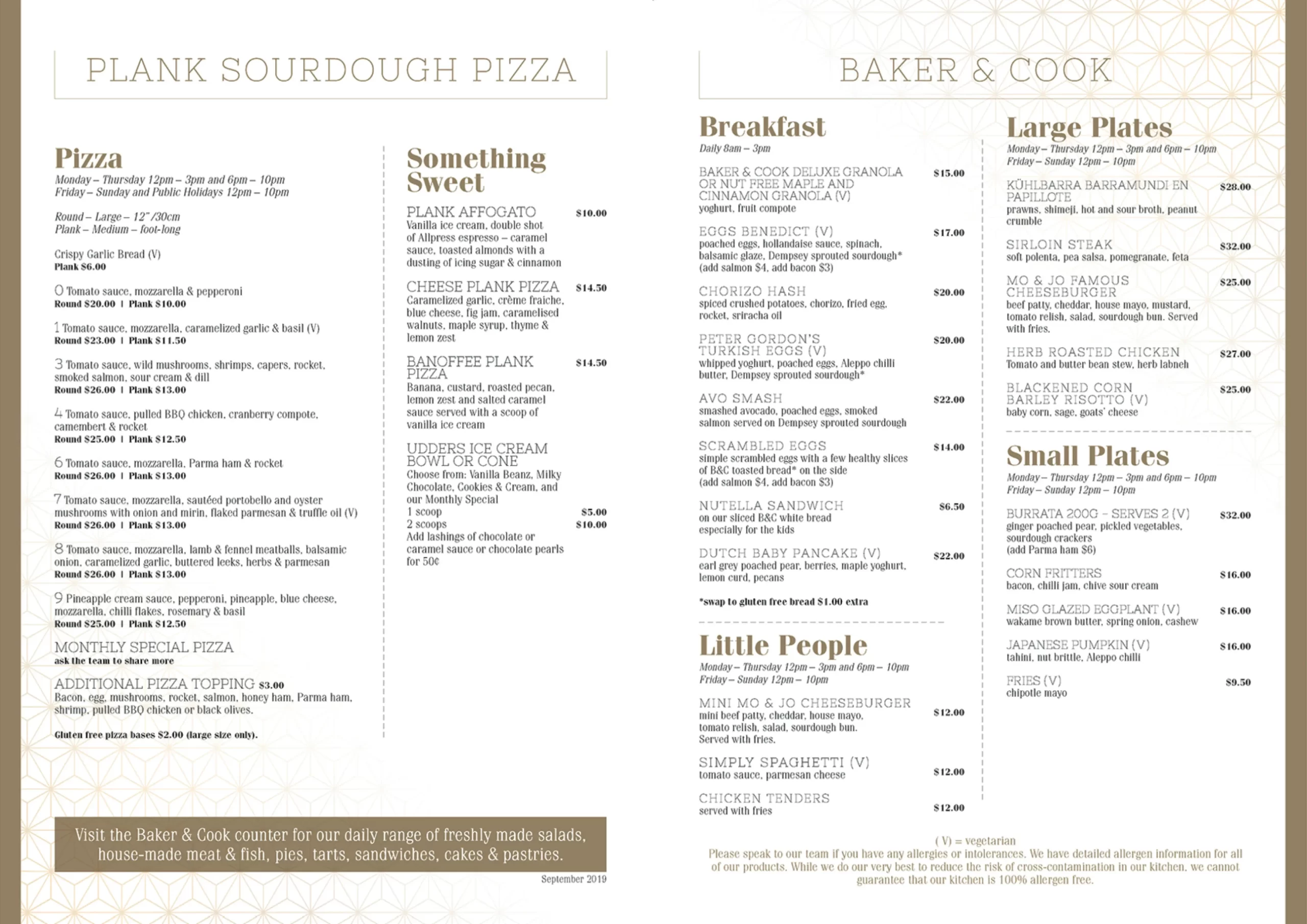 Plank Sourdough Pizza Singapore Main Menu