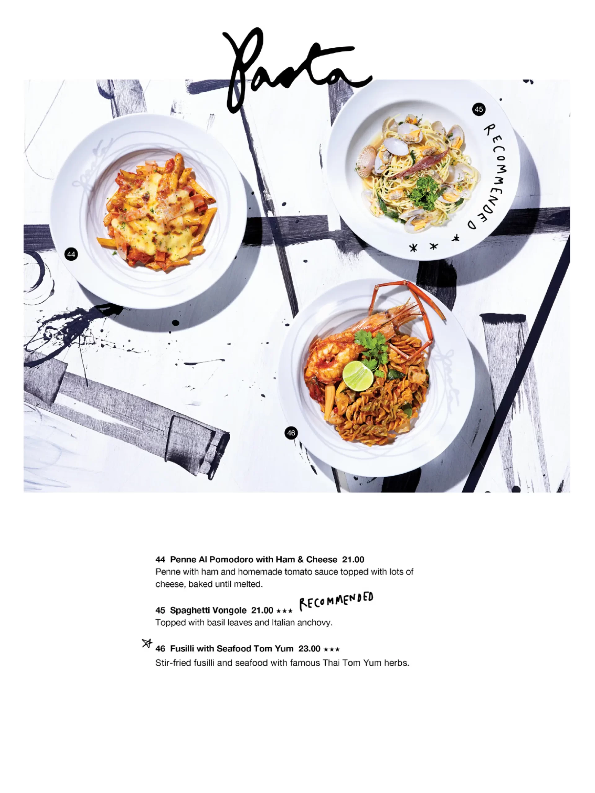 Greyhound Café pasta menu