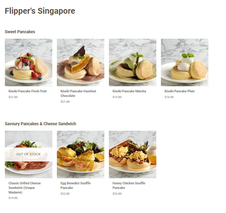 Flippers singapore menu