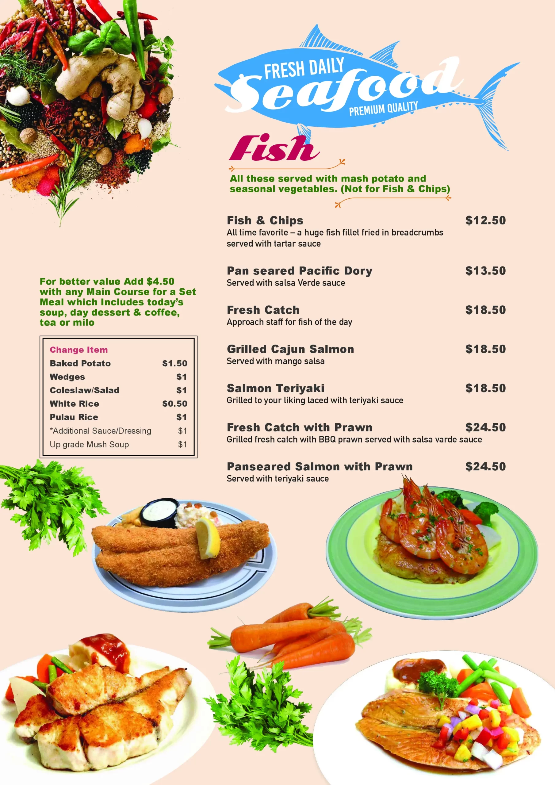 Tim’s Restaurant Singapore fish Menu & Price List 2022