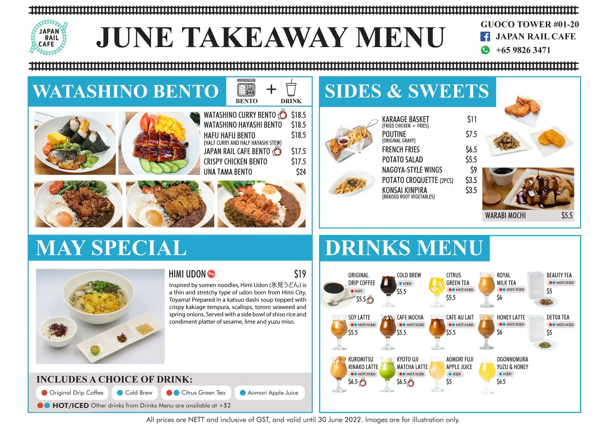 Japan Rail Cafe takeaway Menu