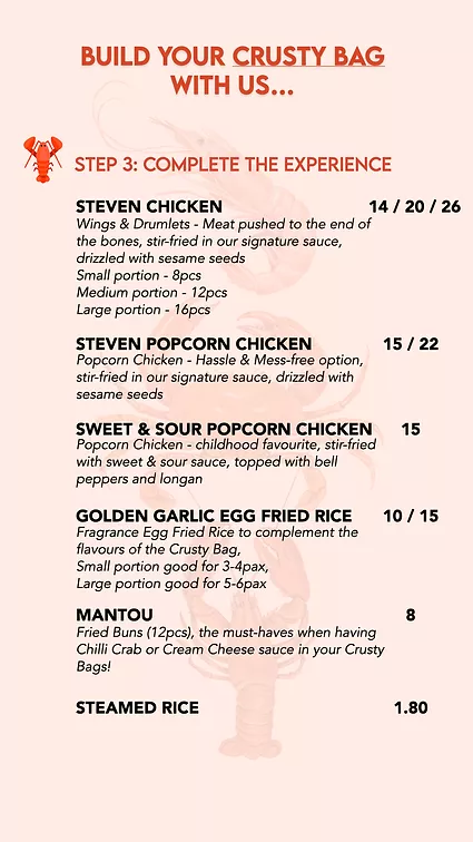 Chicks N Lobs chicken & Rice menu