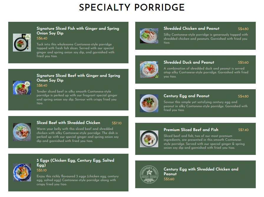 Specialty Porridge