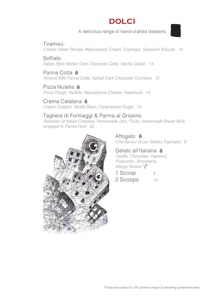 Ricciotti Desserts menu