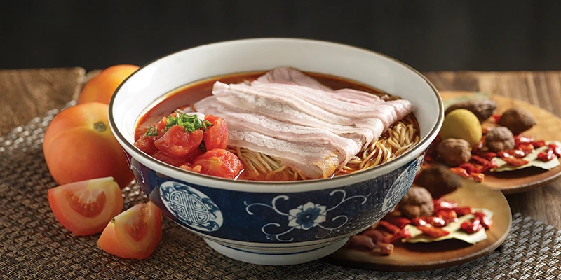 Lenu pork belly with Tomoto broth noodles