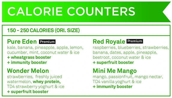 Boost Singapore Calorie Counters