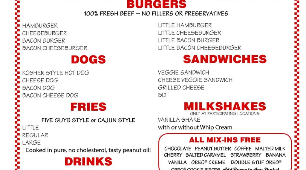 Five Guys Singapore Menu Price Updated Jan 2024