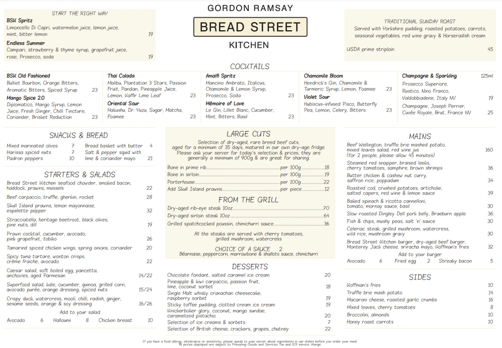 bread street kitchen menu        <h3 class=