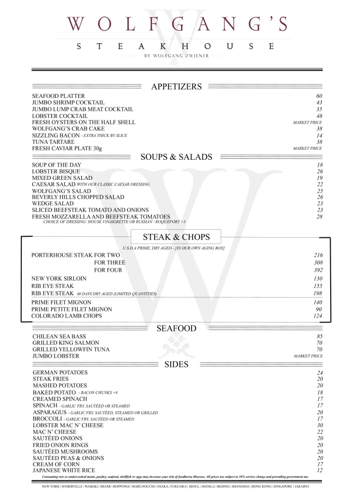 wolfgang steakhouse grand menu