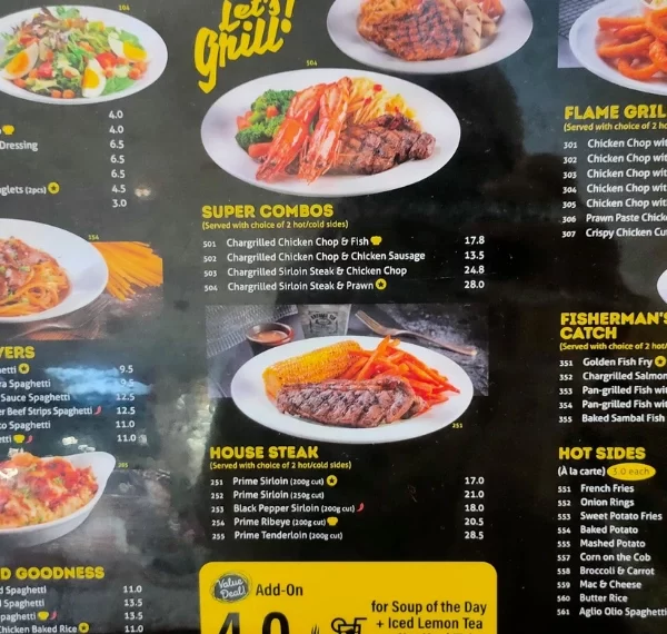 XW Western Grill Menu