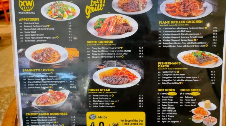 XW Western Grill Singapore Menu Prices Updated 2023