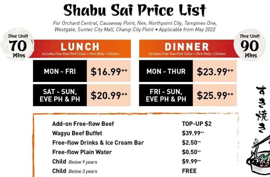 Shabu Sai Menu