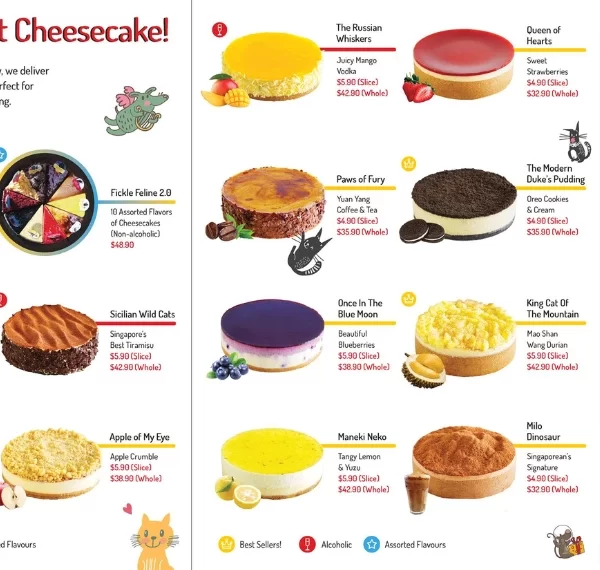 Cat & The Fiddle Menu