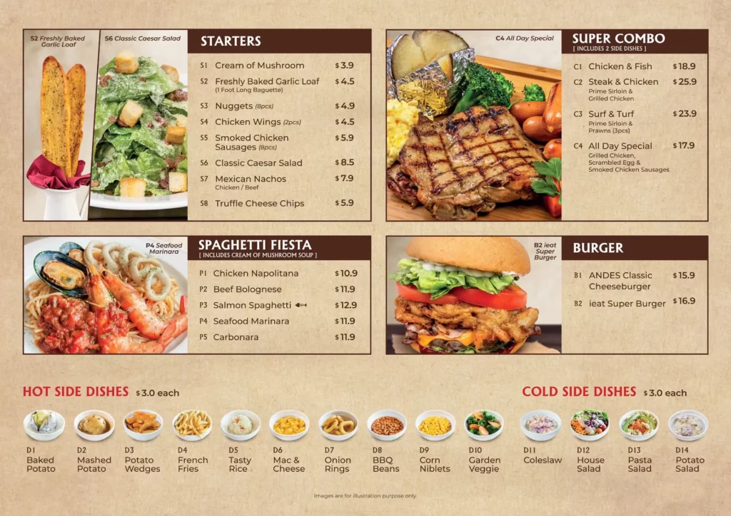 Andes By Astons Menu Prices