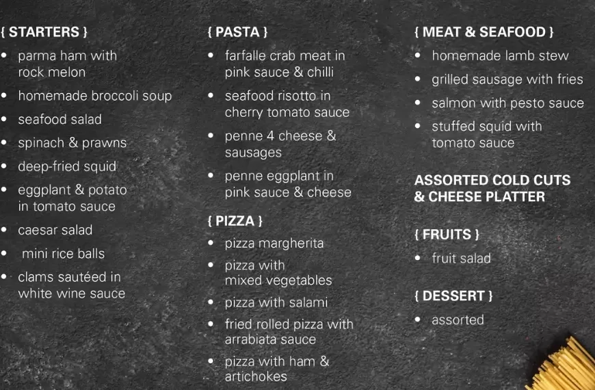 Al Forno Menu