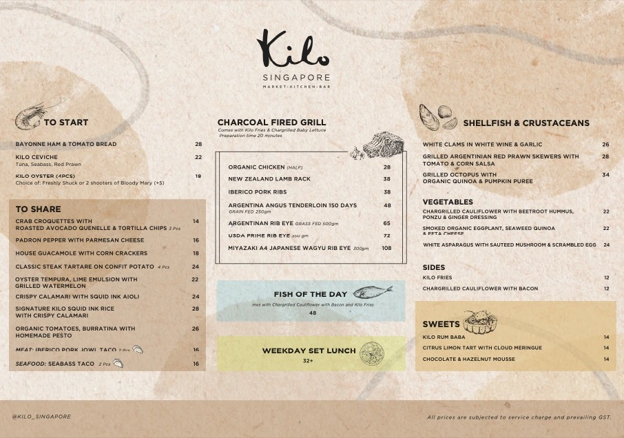 kilo menu