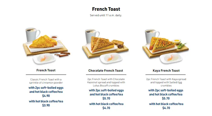 Long John's French Toast Prices