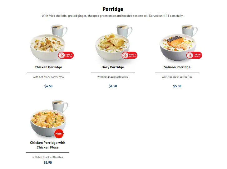 LJS Porridge Prices