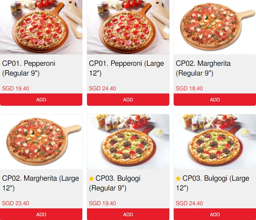 PIZZA MARU PRICES PIZZA