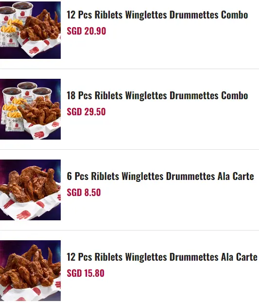 4 FINGERS RIBS PRICES