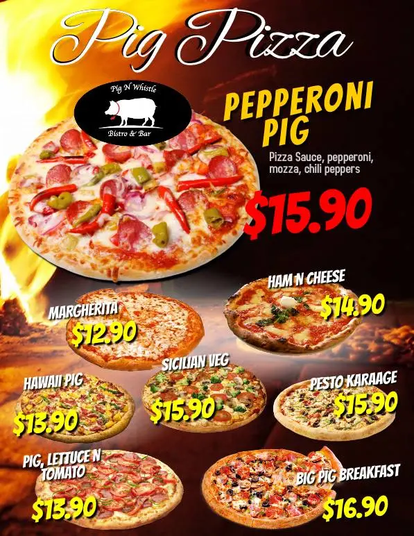 pig pizza menu